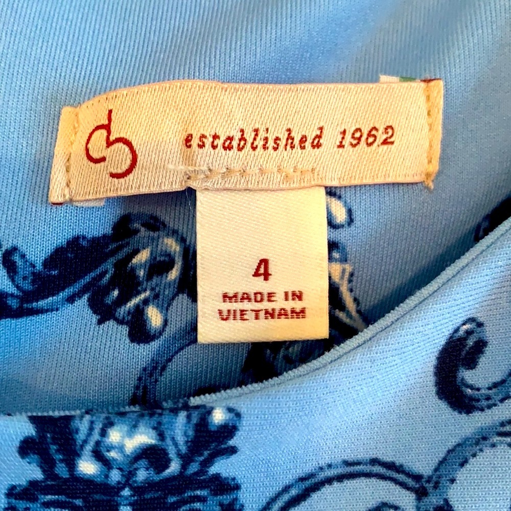 Established 1962 Sleeveless Blue Midi Dress Size 4 Zip Back Like New - Picture 2 of 5